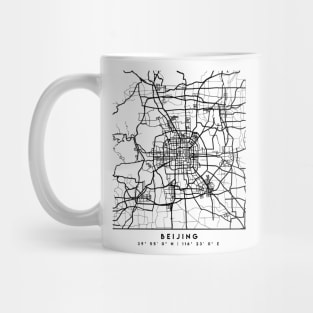 BEIJING CHINA BLACK CITY STREET MAP ART Mug